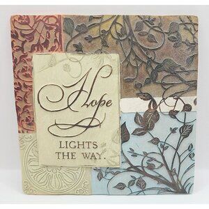 Decorative Wall Plaque Hope Lights The Way Square Wall Tile Textured Design